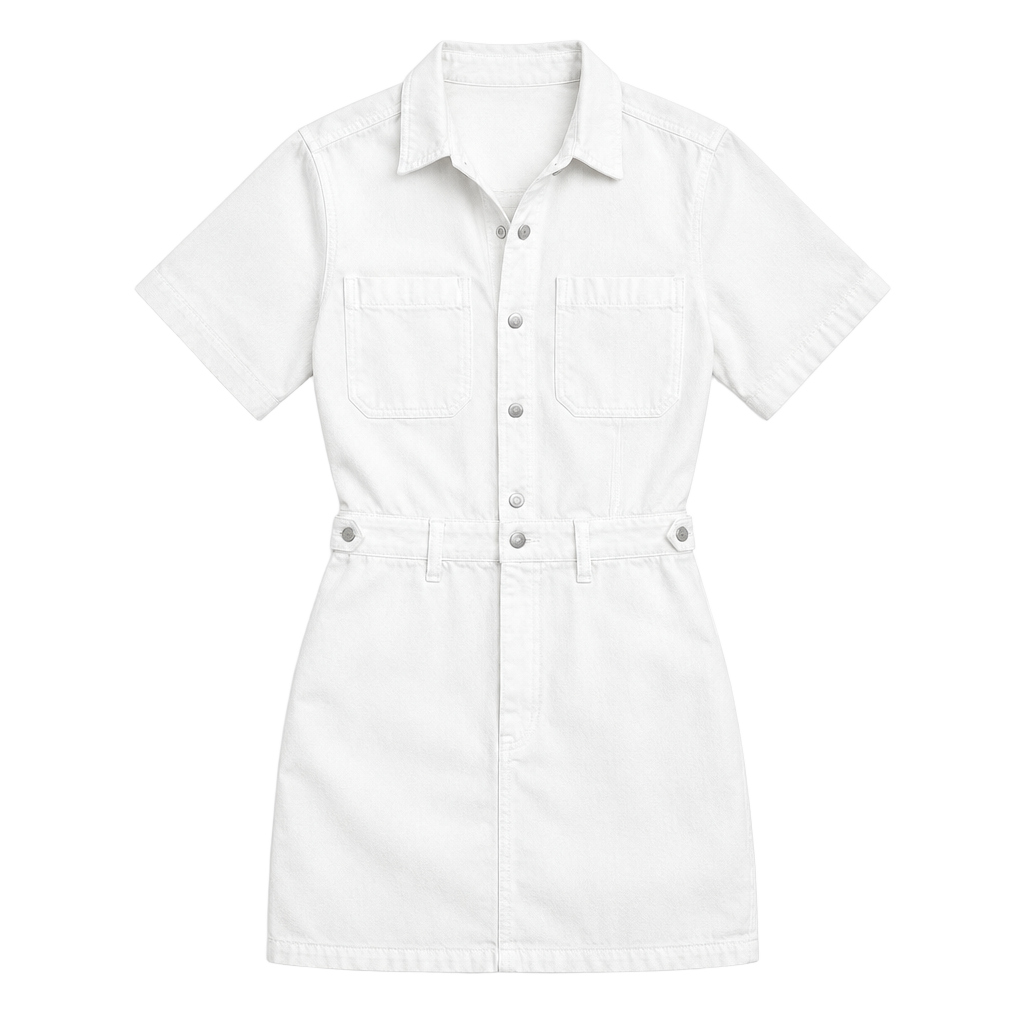 NWT Rag & Bone All In One Off White Denim Shirt Dress Size XS 1
