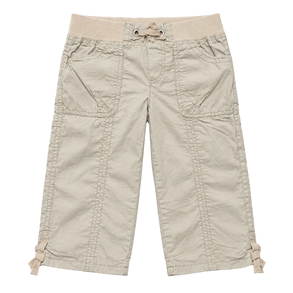 Y2K The Children's Place Pull On Cargo Capris Size 6X/7 Tan Cotton 1