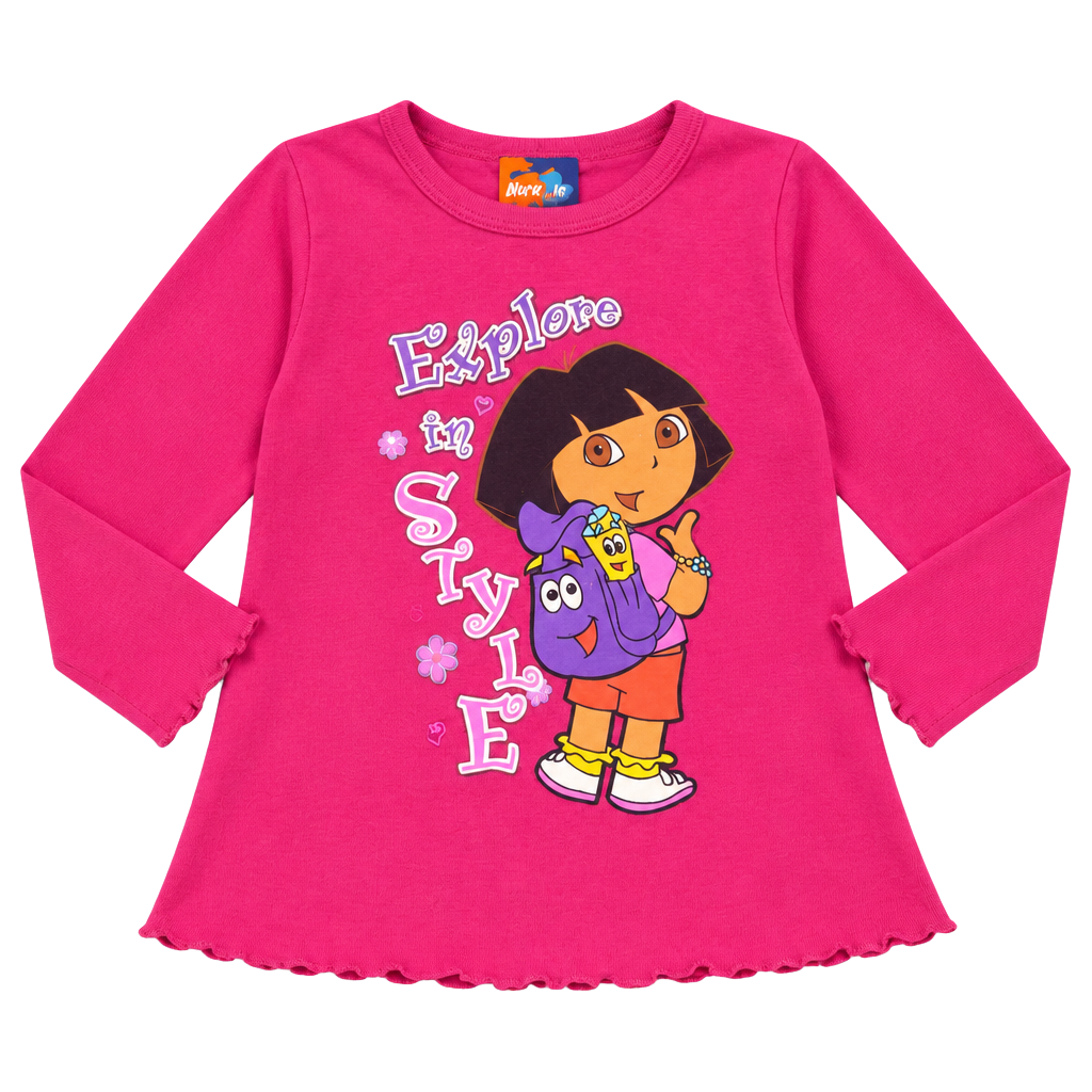 2004 Nick Jr. Dora The Explorer Long Sleeve Shirt Size 5T Pink 1