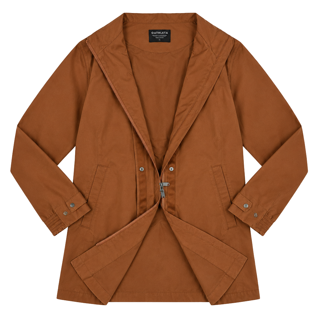Athleta brown polyester raincoat with hood, size XL #athletic #outdoor 1