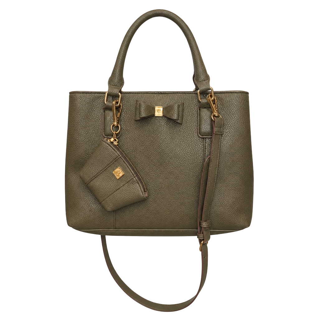 Chic Green Tote with Gold Accents 1