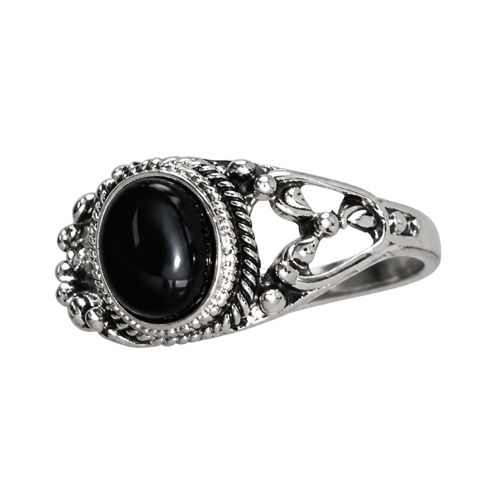 Vintage Silver Ring with Black Onyx Stone 1