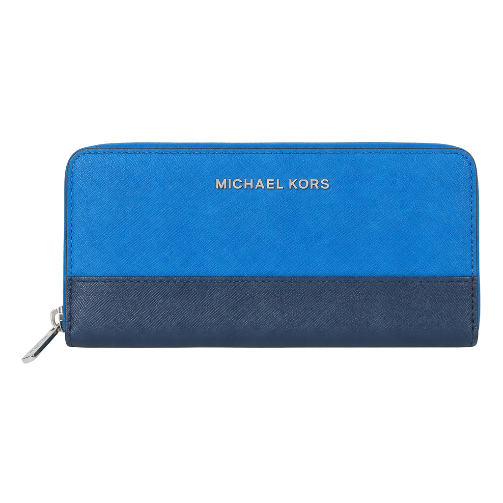 Michael Kors Blue Leather Zip-Around Wallet 1