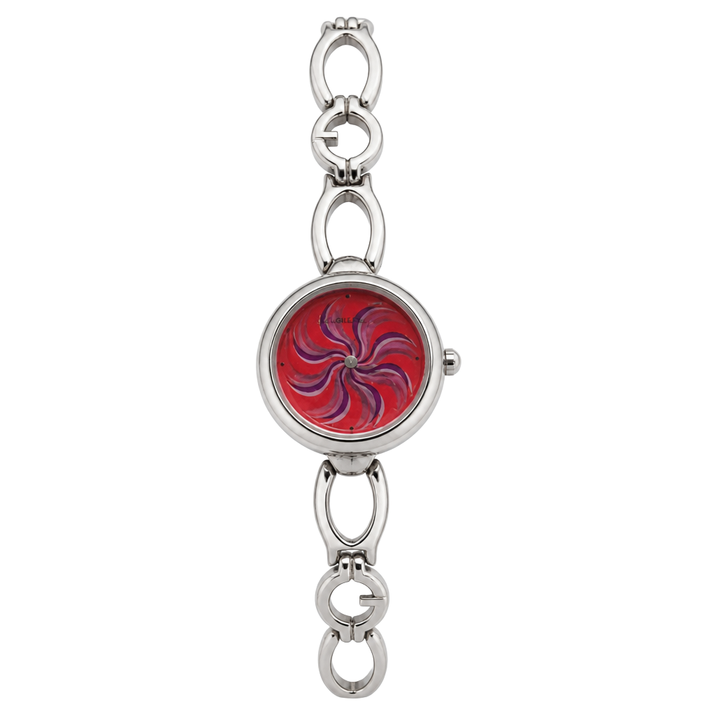 Guess Women's Watch Vintage Analog Quartz Pink Dial Spiral Design 6.75 in 23 mm 1