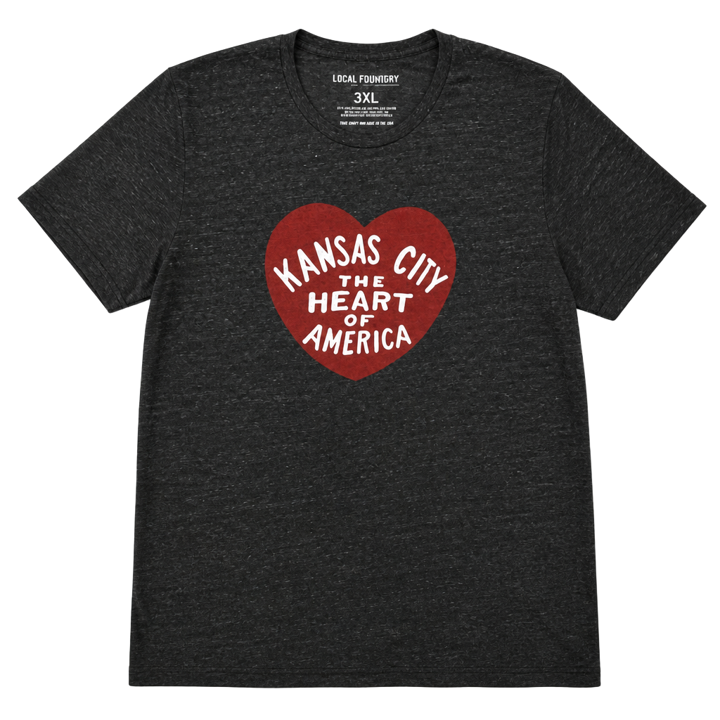 Local Foundry Kansas City The Heart of America Charcoal Gray T-Shirt Size 3XL 1