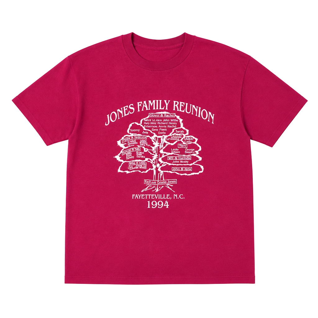 Vintage 1994 Jones Family Reunion Fayetteville, N.C. Graphic T-Shirt 1