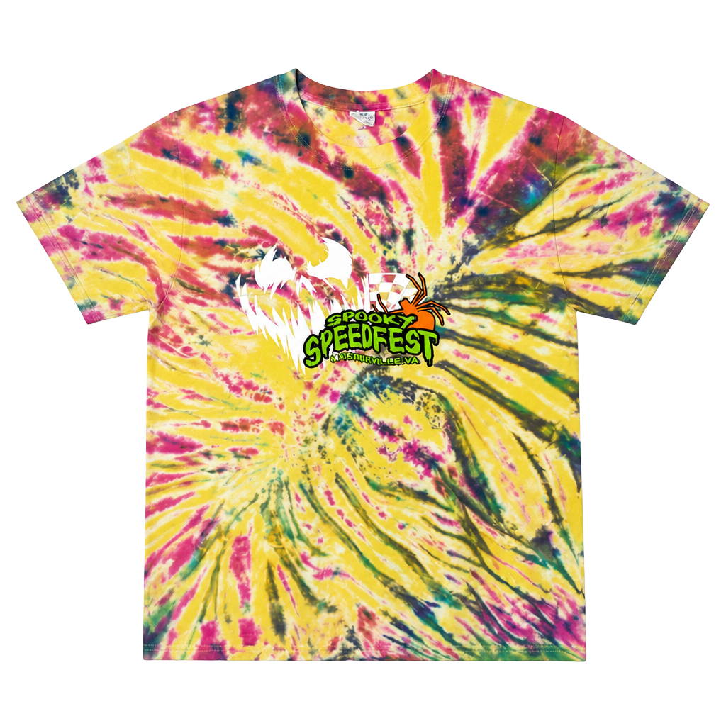 Port & Company Spooky Speedfest Martinsville VA Tie-Dye T-Shirt 1