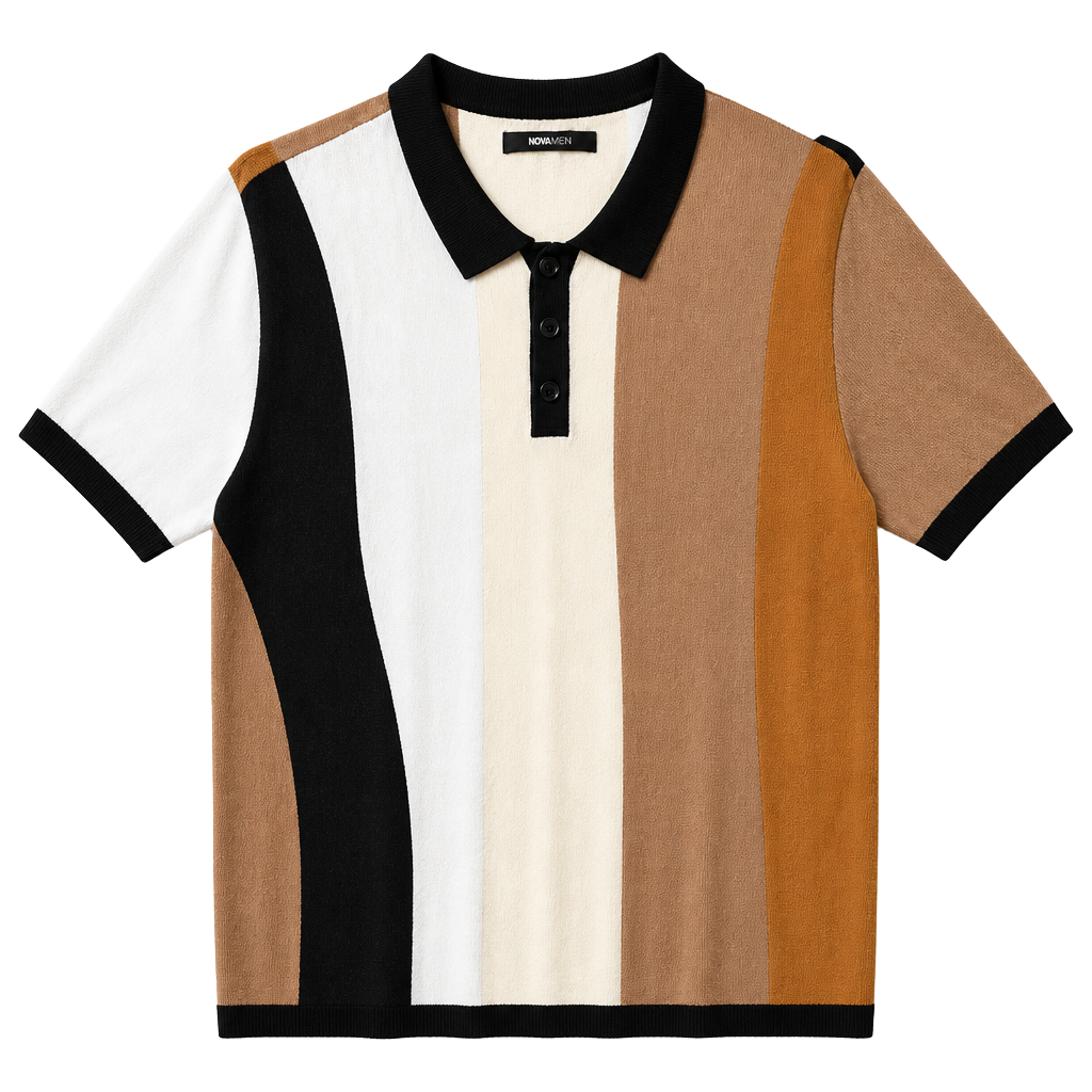 Fashion Nova Levels Striped Short Sleeve Knit Polo Size 3XL 1