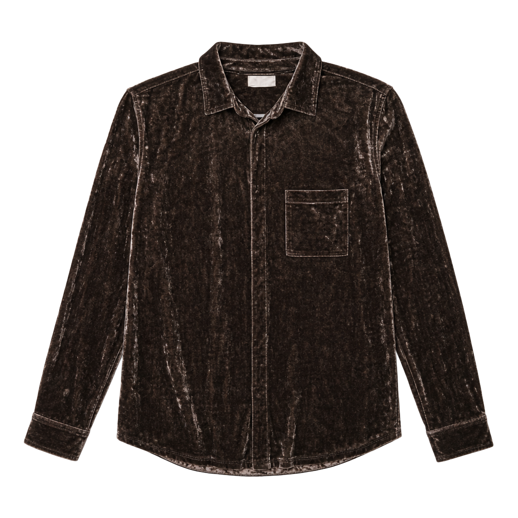 Belle by Kim Gravel Women's Long Sleeve Crushed Velvet Button-Down Shirt 1
