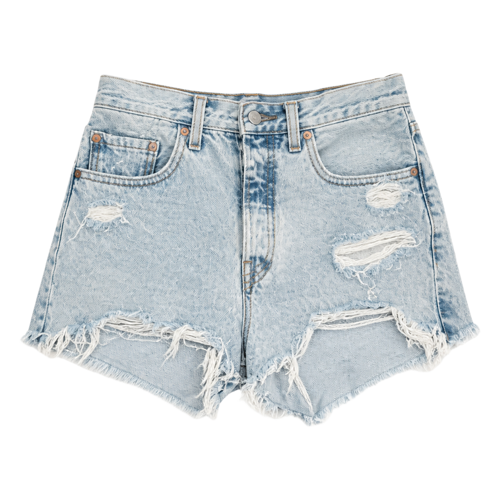 Levi's 501 Distressed Denim Cutoff Shorts Light Wash 1