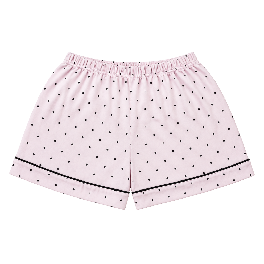 Victoria's Secret Pajama Shorts Pink Black Polka Dot 1