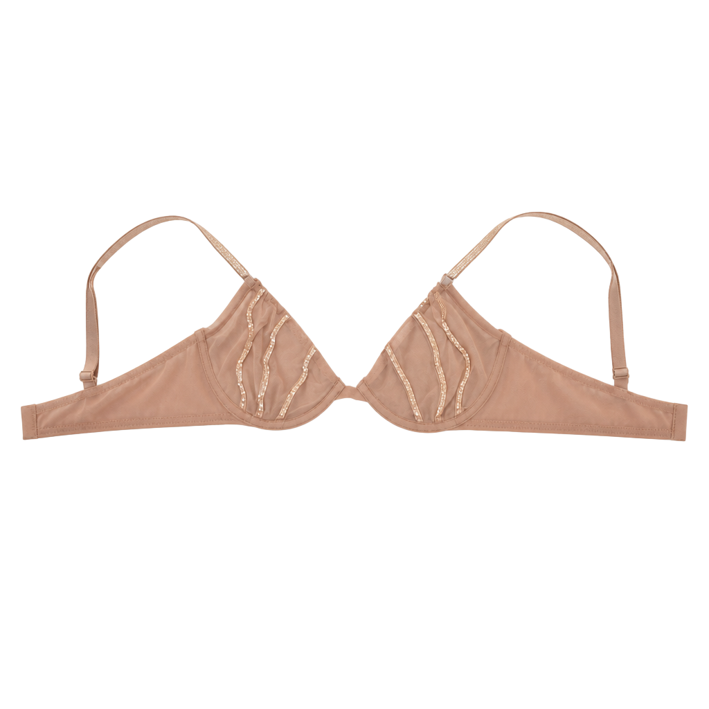 Victoria's Secret Shine Strap Unlined Low-Cut Demi Bra Size 34B 1