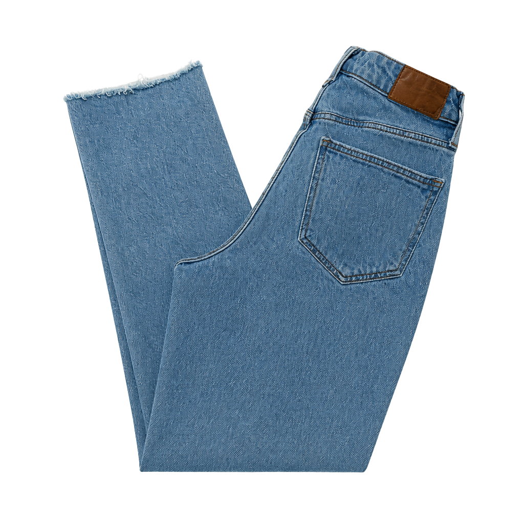 Madewell High-Rise Frayed Hem Light Blue Jeans 1