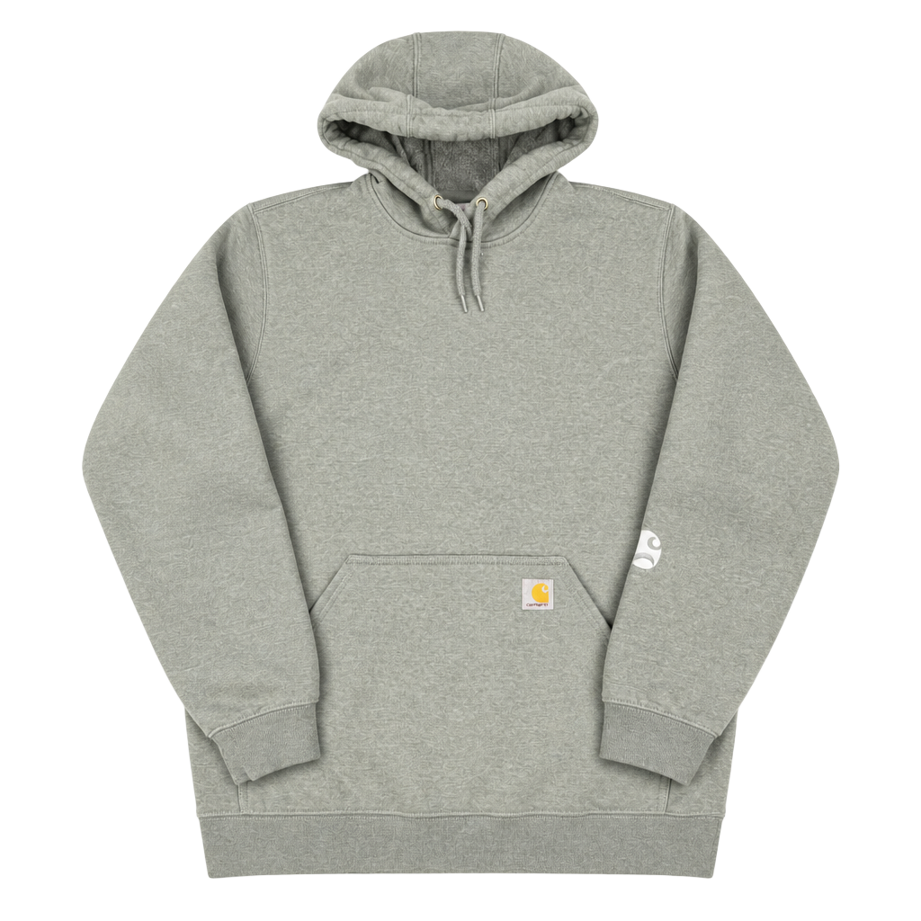 Carhartt Logo Sleeve Sweatshirt Size L Light Teal Pullover Hoodie 1
