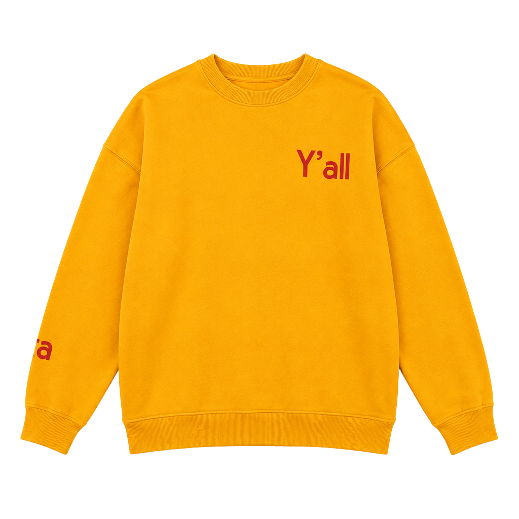 Outdoor Voices Y'all Sweatshirt Size L Orange Cotton Crewneck 1