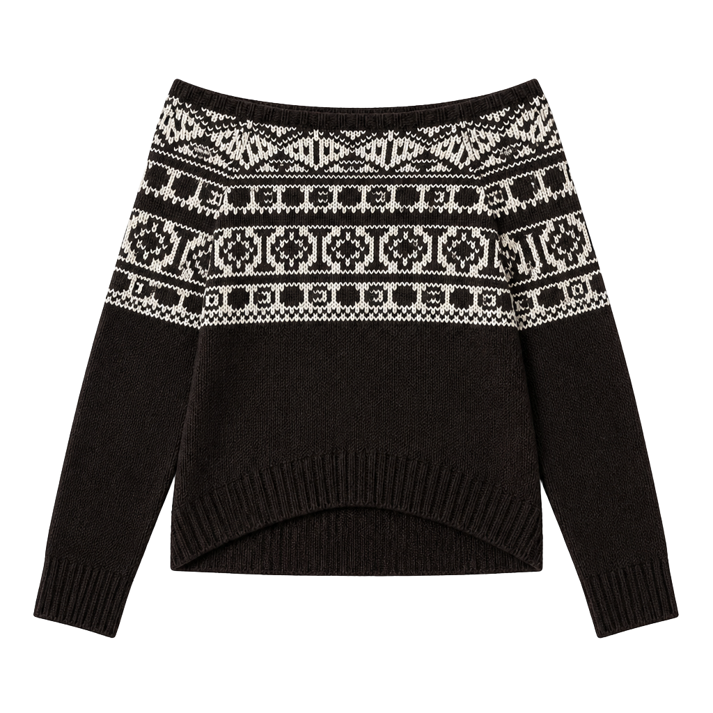 American Eagle Outfitters Fair Isle Sweater Size XS Black White Wool Blend 1