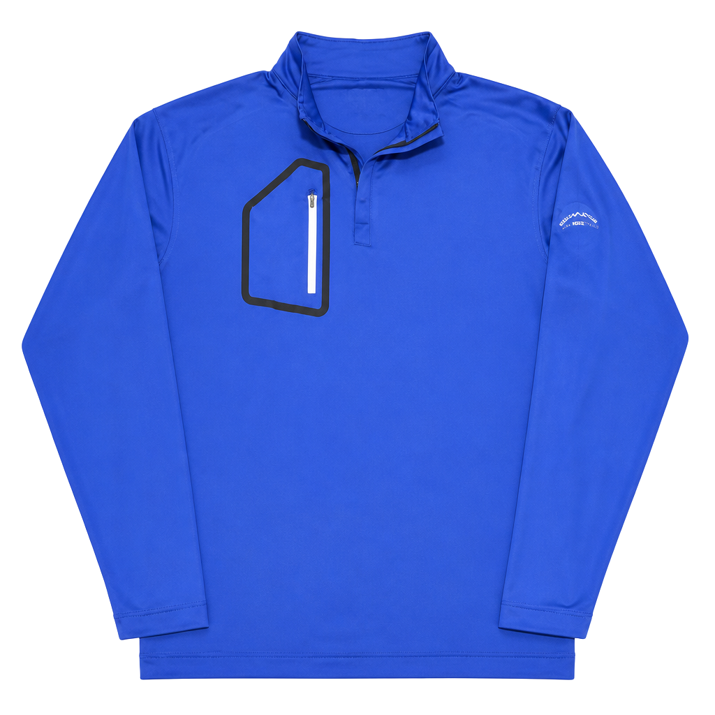 PETER MILLAR Men's Sz Lg Forge Performance Quarter-Zip Pullover Sapphire Blue 1