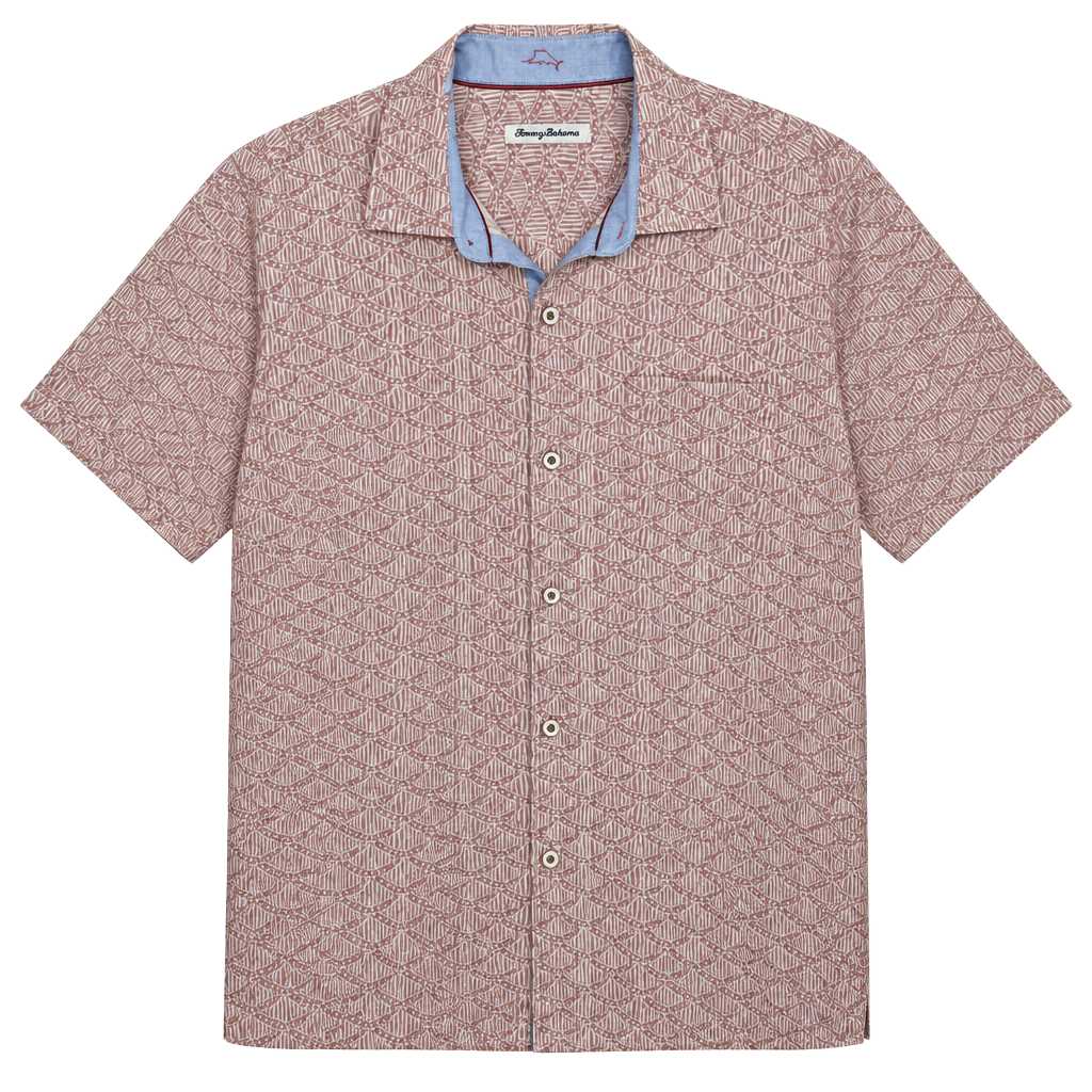 Tommy Bahama Island Zone Short Sleeve Shirt Pink Silk Blend 1