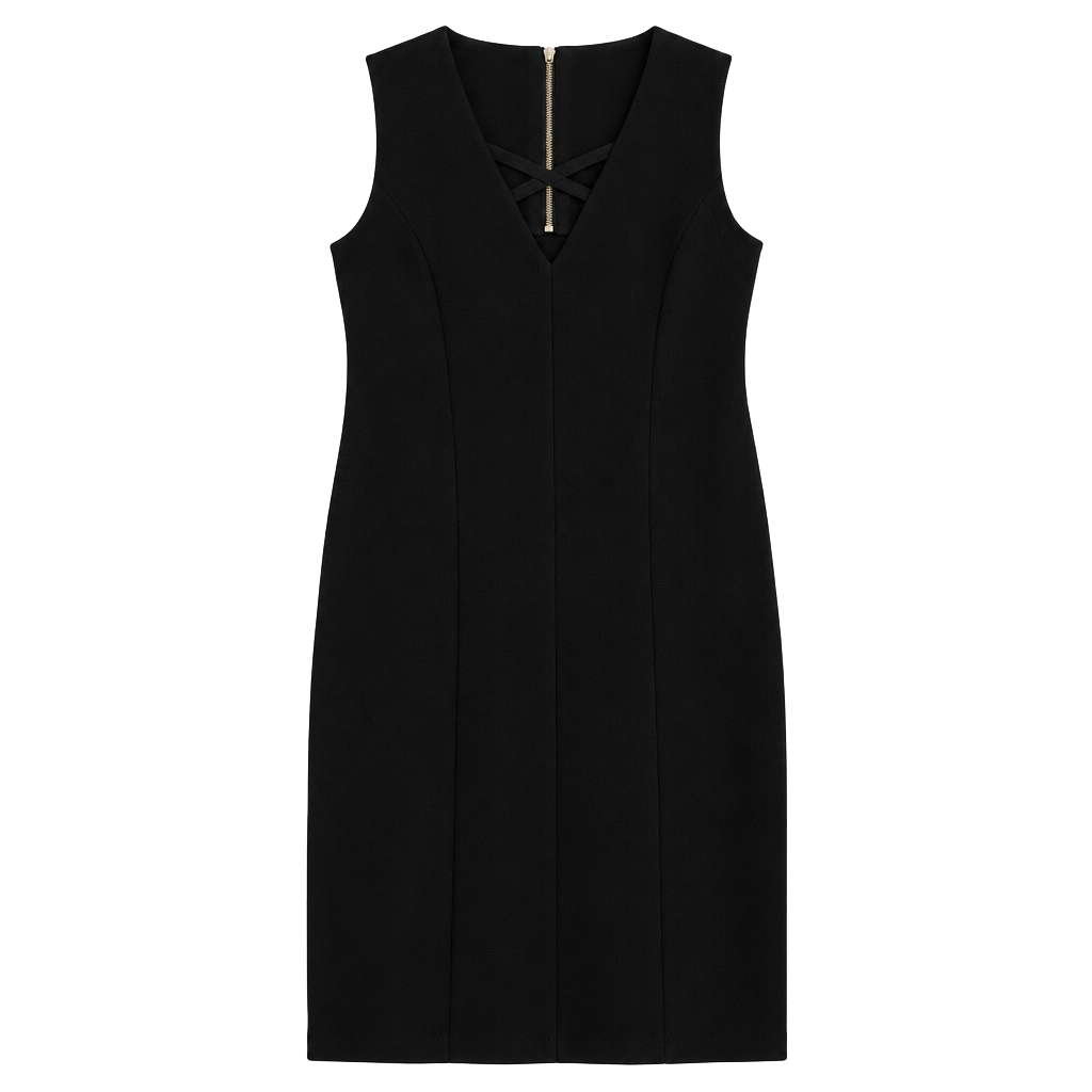 Calvin Klein V-Neck Sheath Dress Black 1