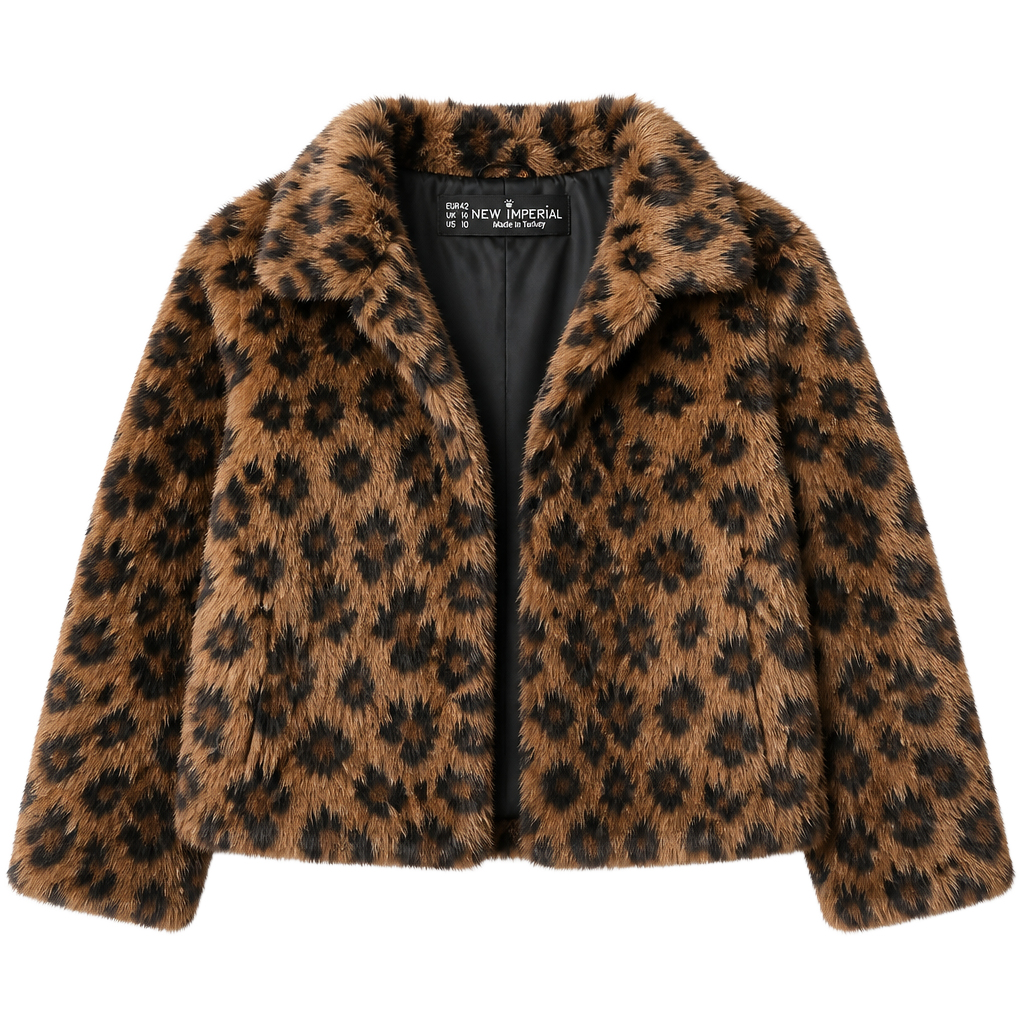 New Imperial Faux Fur Coat Size US 10 Leopard Print Long Jacket
Made in Turkey 1
