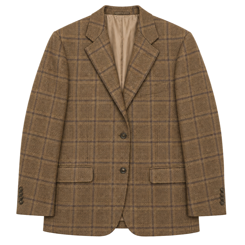 Ermenegildo Zegna Brown Plaid Blazer Sport Coat 100% Wool Men's 50C US 40S Short 1