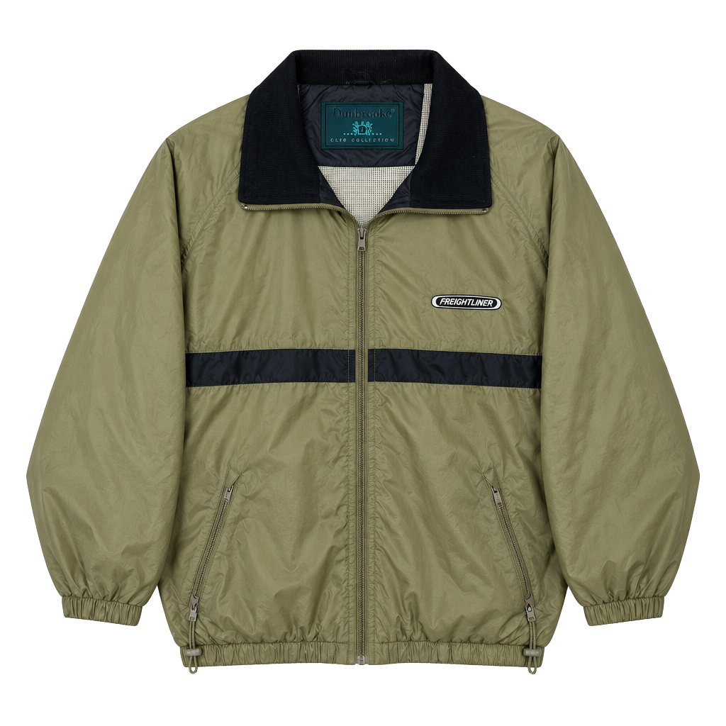 Dunbrooke Freightliner Clubhouse Jacket Size L Bronze Nylon Windbreaker 1