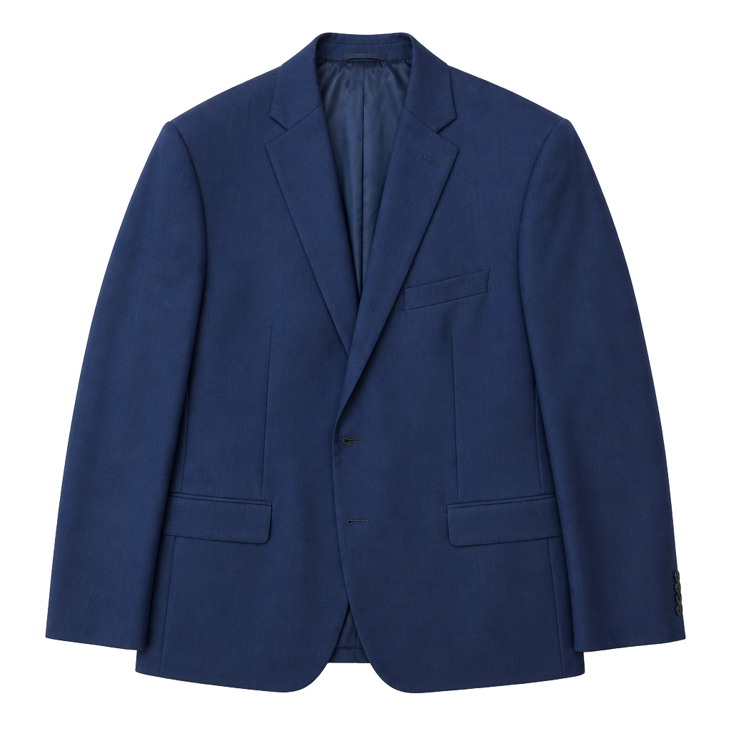 Lauren Ralph Lauren Suit Jacket Size 48S Blue Wool Stretch 1