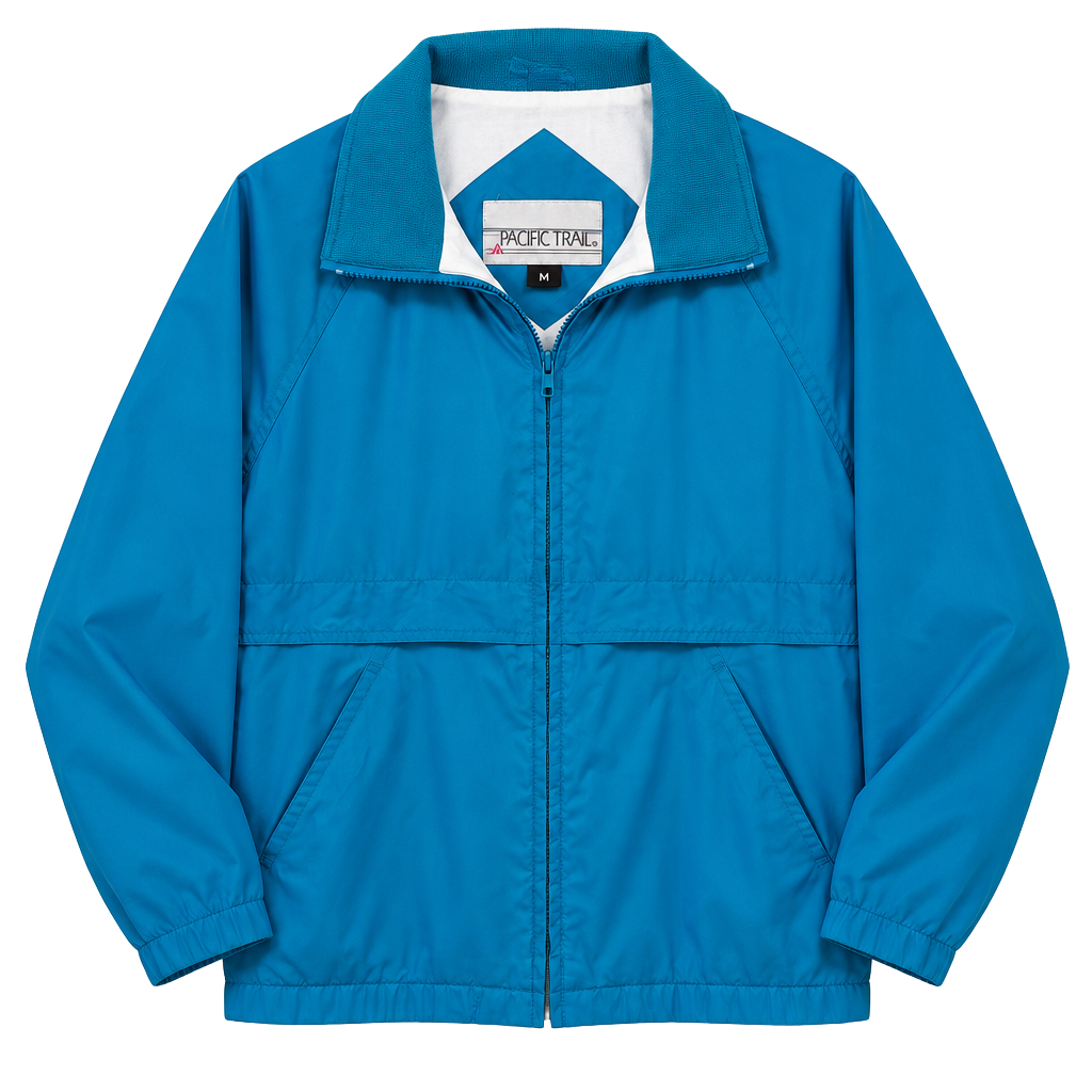Pacific Trail Windbreaker Jacket Size M Blue Full Zip Vintage 1
