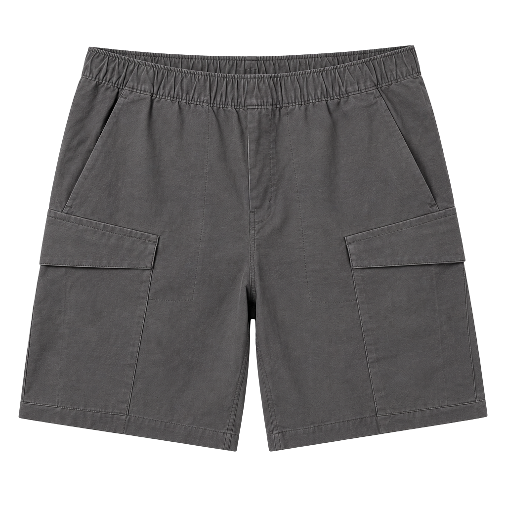 Lululemon Men Utilitarian Cargo Shorts 9" Gray Elastic Waist Size M Fits Large 1