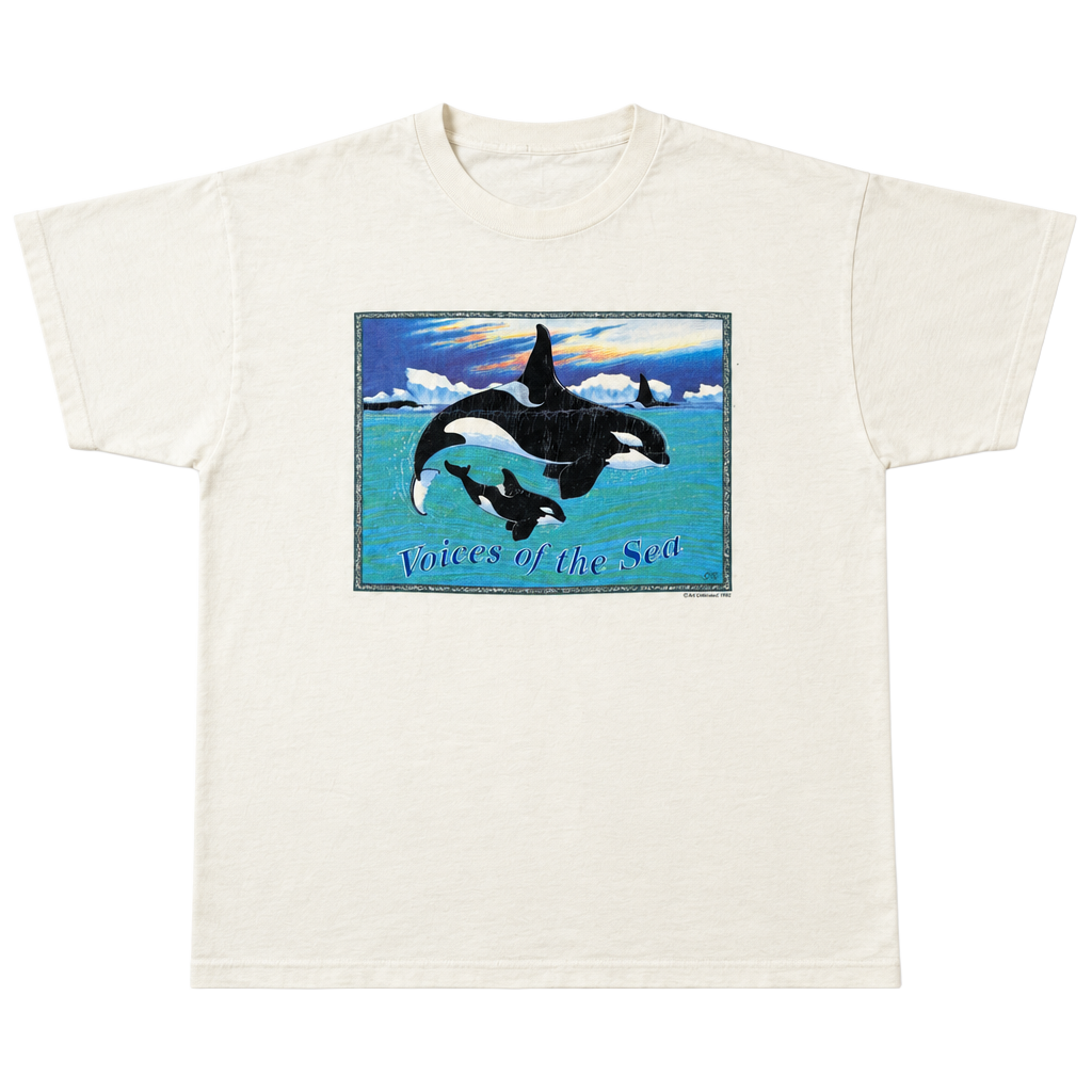 Vintage Human-i-Tees Voices of the Sea Orca Whale T-Shirt 1
