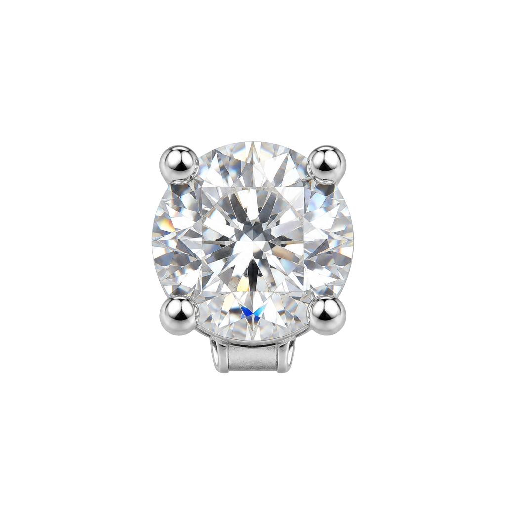 GRA Moissanite Round Stud Earrings 6.5mm 1ct 1