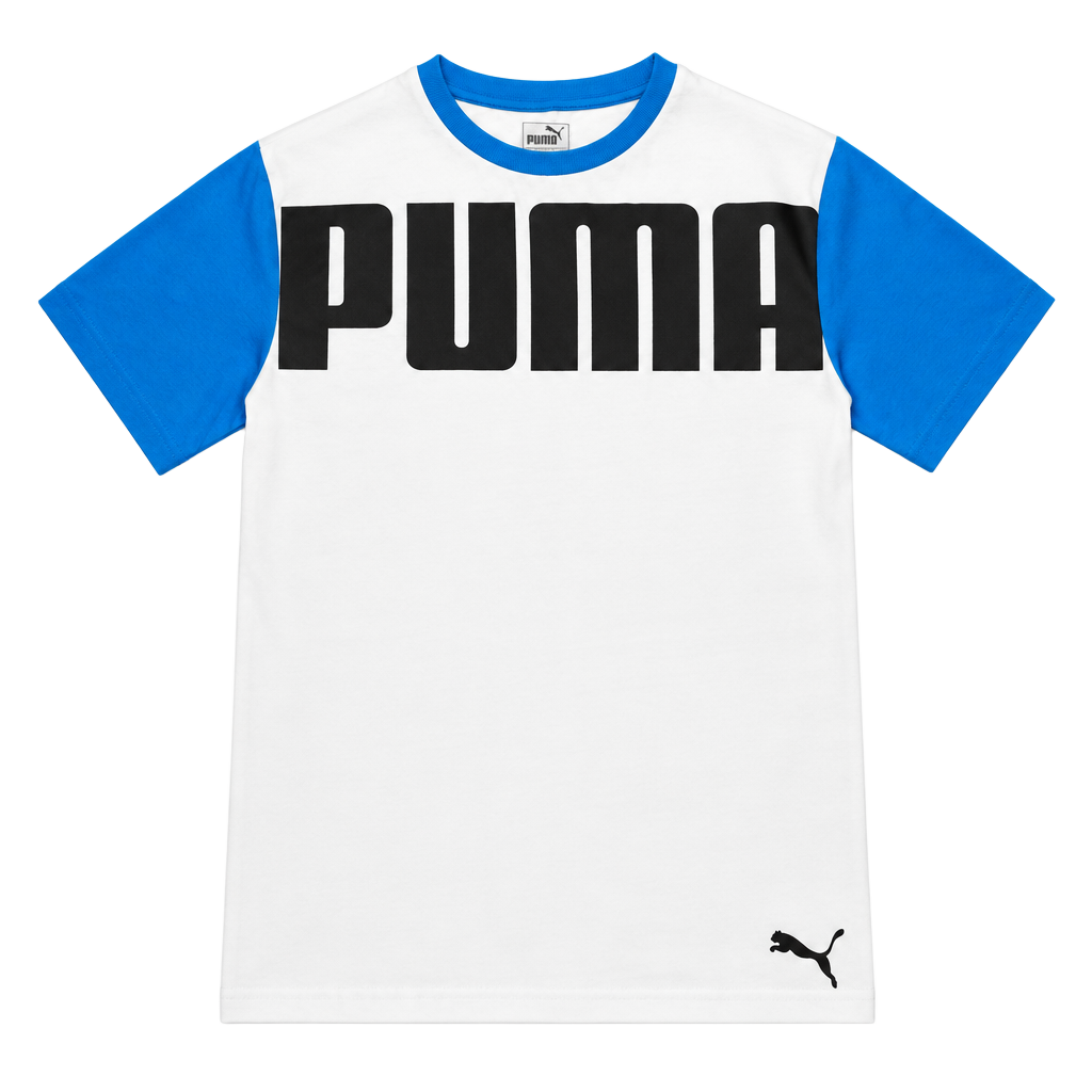 Puma Boys Graphic T-Shirt Size L (14-16) Blue White 1