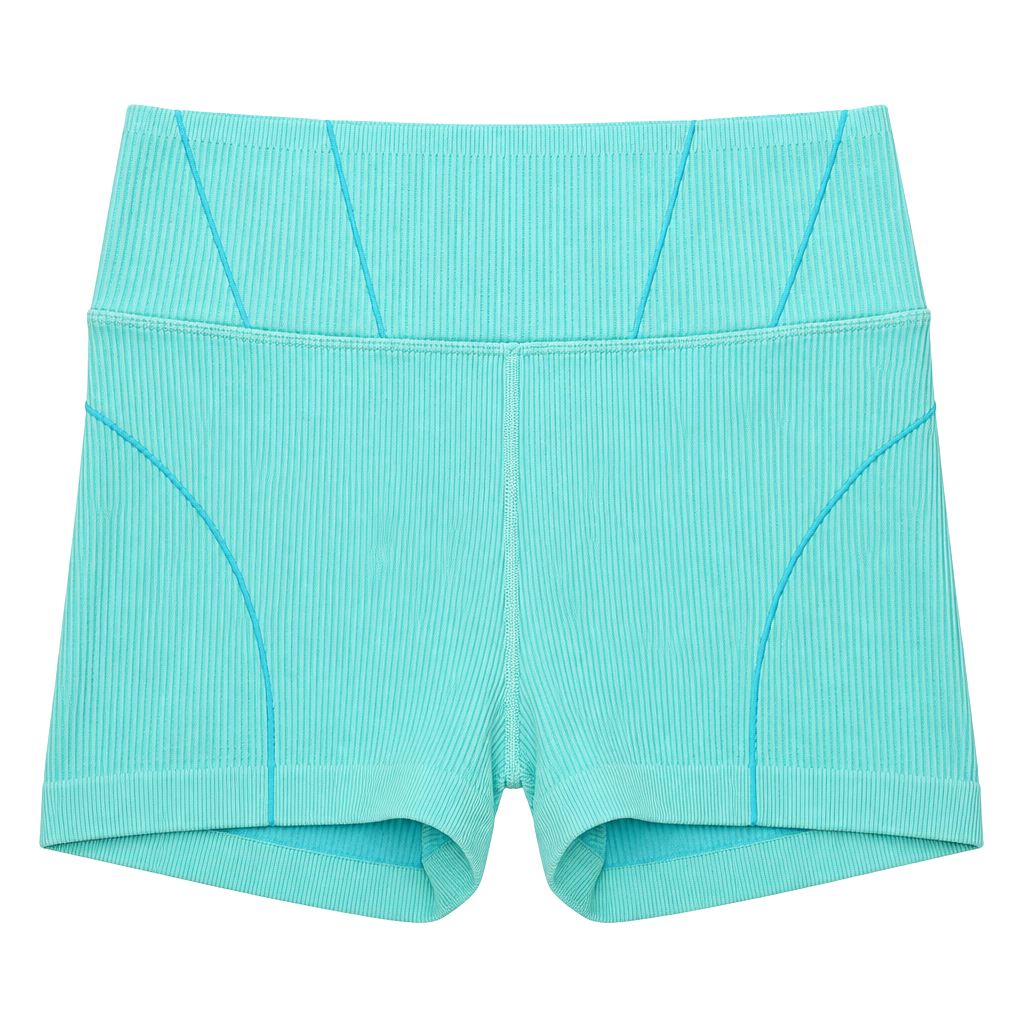 OFFLINE by Aerie Seamless Corset Bike Short Size L Blue Ribbed 1