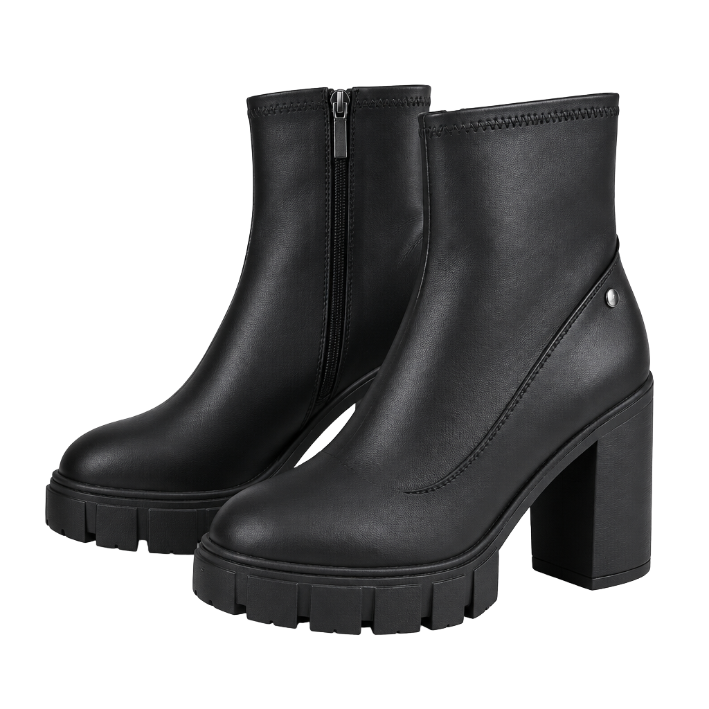 Guess Jolting Block Heel Boots Black Size 7.5 1
