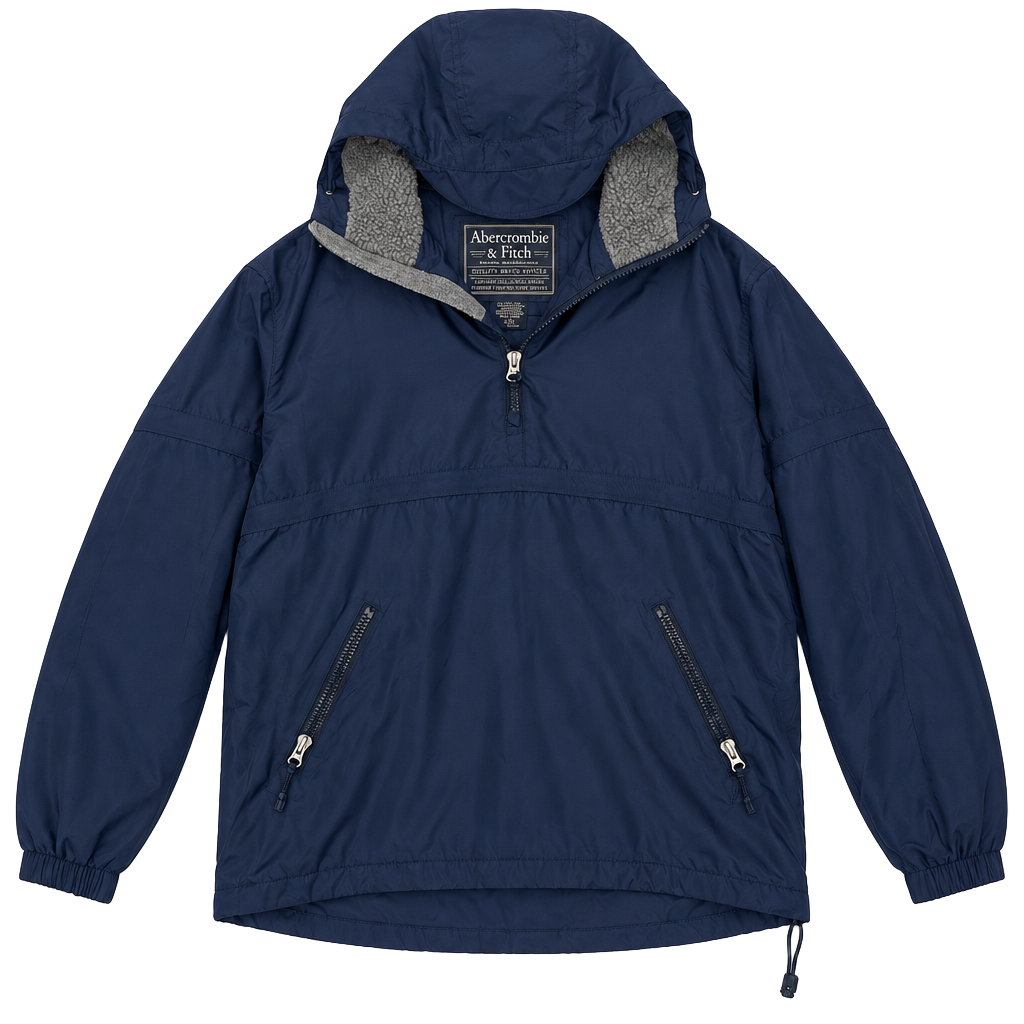 Abercrombie & Fitch Navy Blue Hooded Anorak Jacket Size M 1