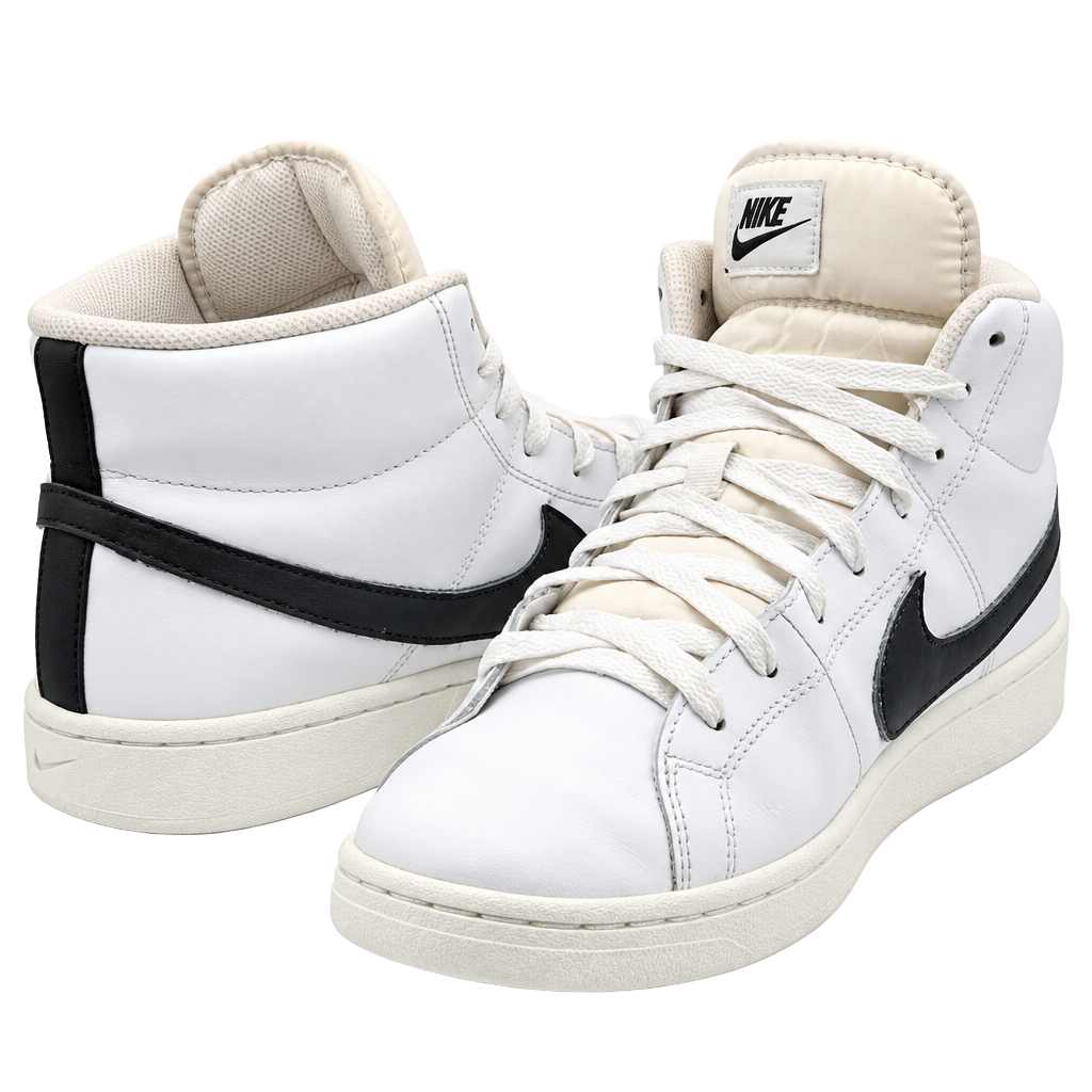 Nike Court Royale 2 Mid Mens Leather Sneakers 8 White Black CQ9179-100 1
