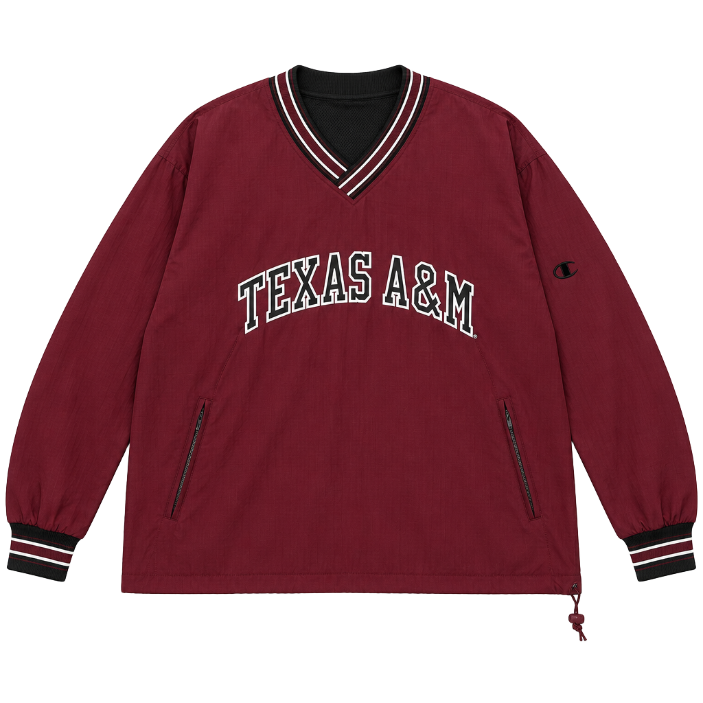Texas A&M Aggies Men's Maroon Pullover Windbreaker Jacket Size XL Champion 1