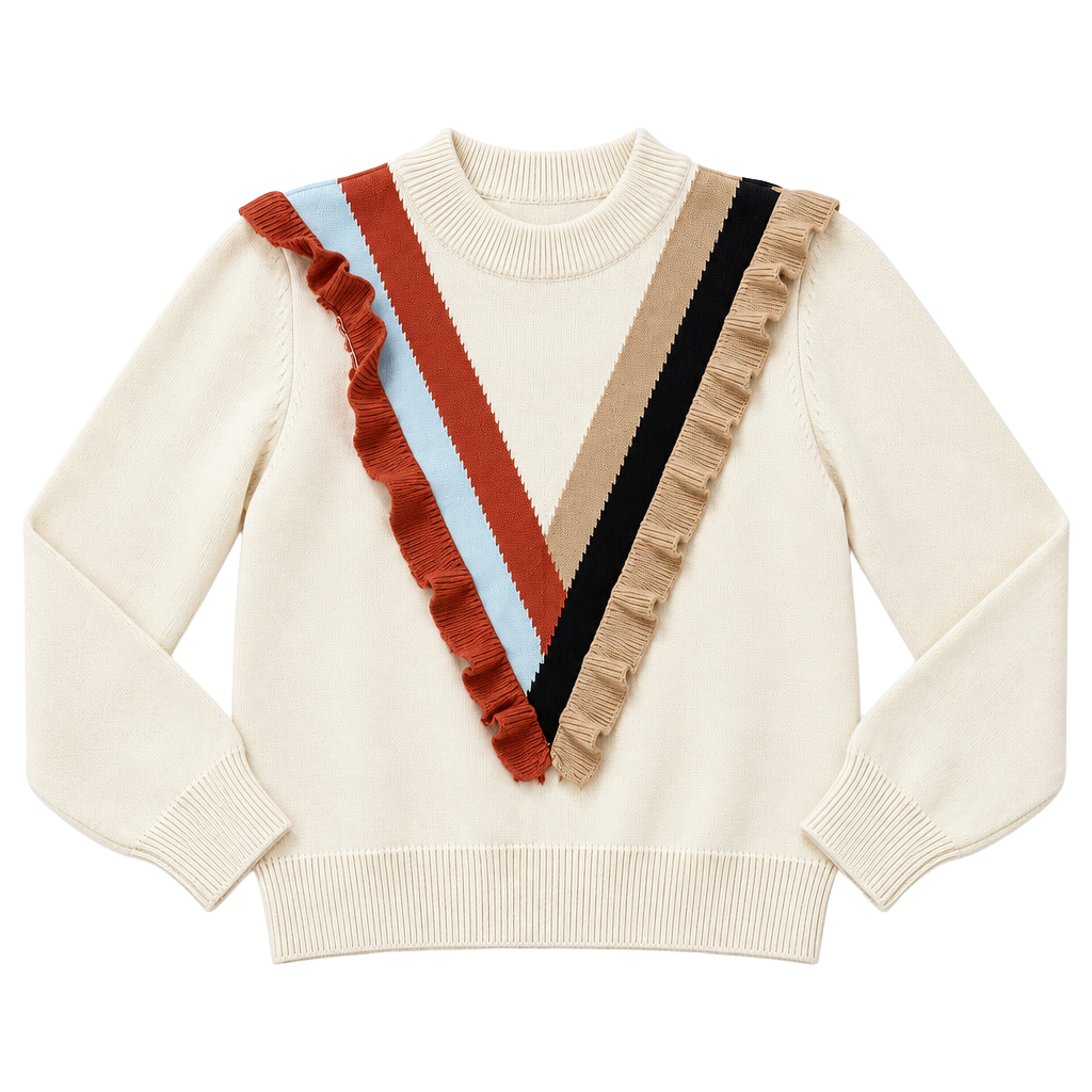 THML Varsity Ruffle Detail Sweater Sz Small (k1) 1