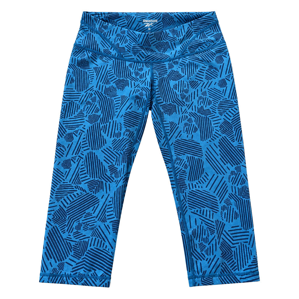 Brooks Printed Leggings Crop Size S Blue Athletic (q1) 1