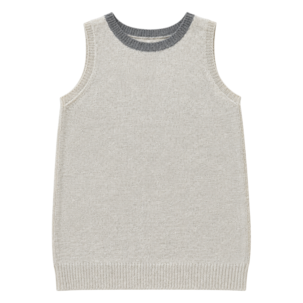 Blu Pepper Sweater Tank Size M Cream Knit Button Back (n1) 1