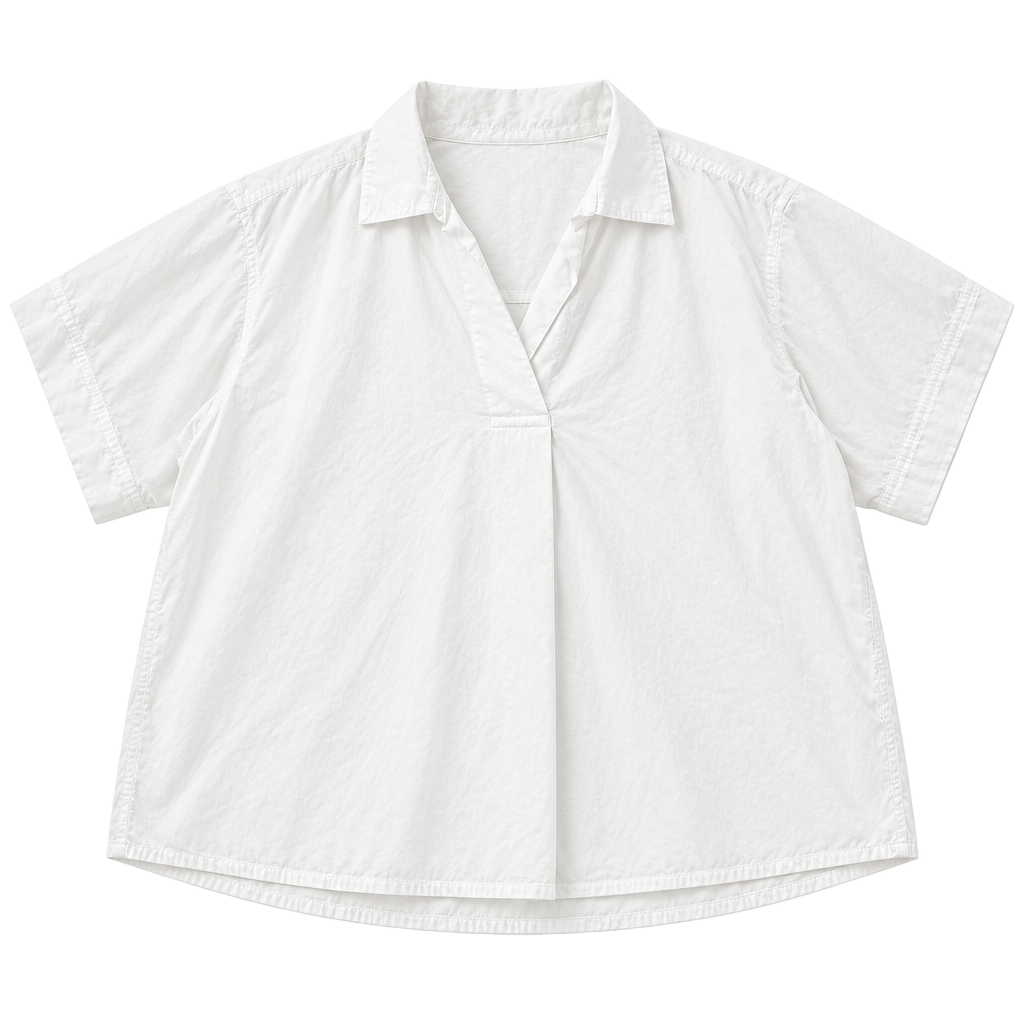 Madewell Short Sleeve Shirt Size M White Pullover Collared Top (b1) 1