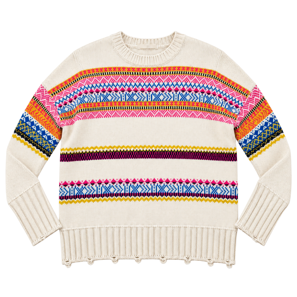 Easel Fair Isle Sweater Size S Multicolor Jacquard (m1) 1
