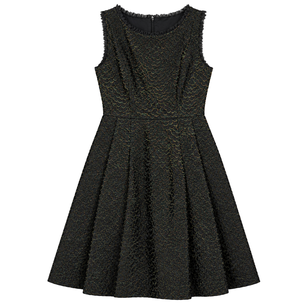 Trina Turk Dresses Size 2 Black Jacquard Fit And Flare Dress (q1) 1