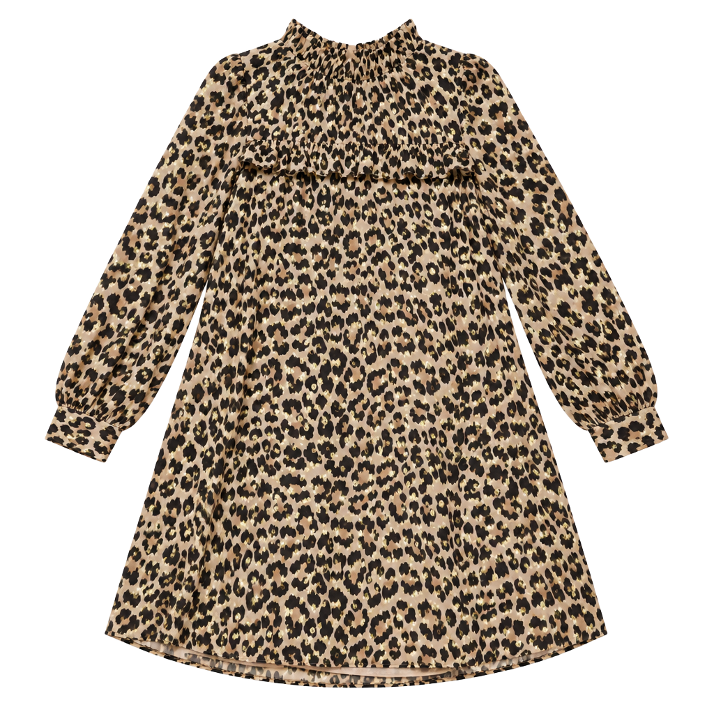 Kate Spade Leopard Dress Size 4 Gold Metallic Chiffon (q1) 1