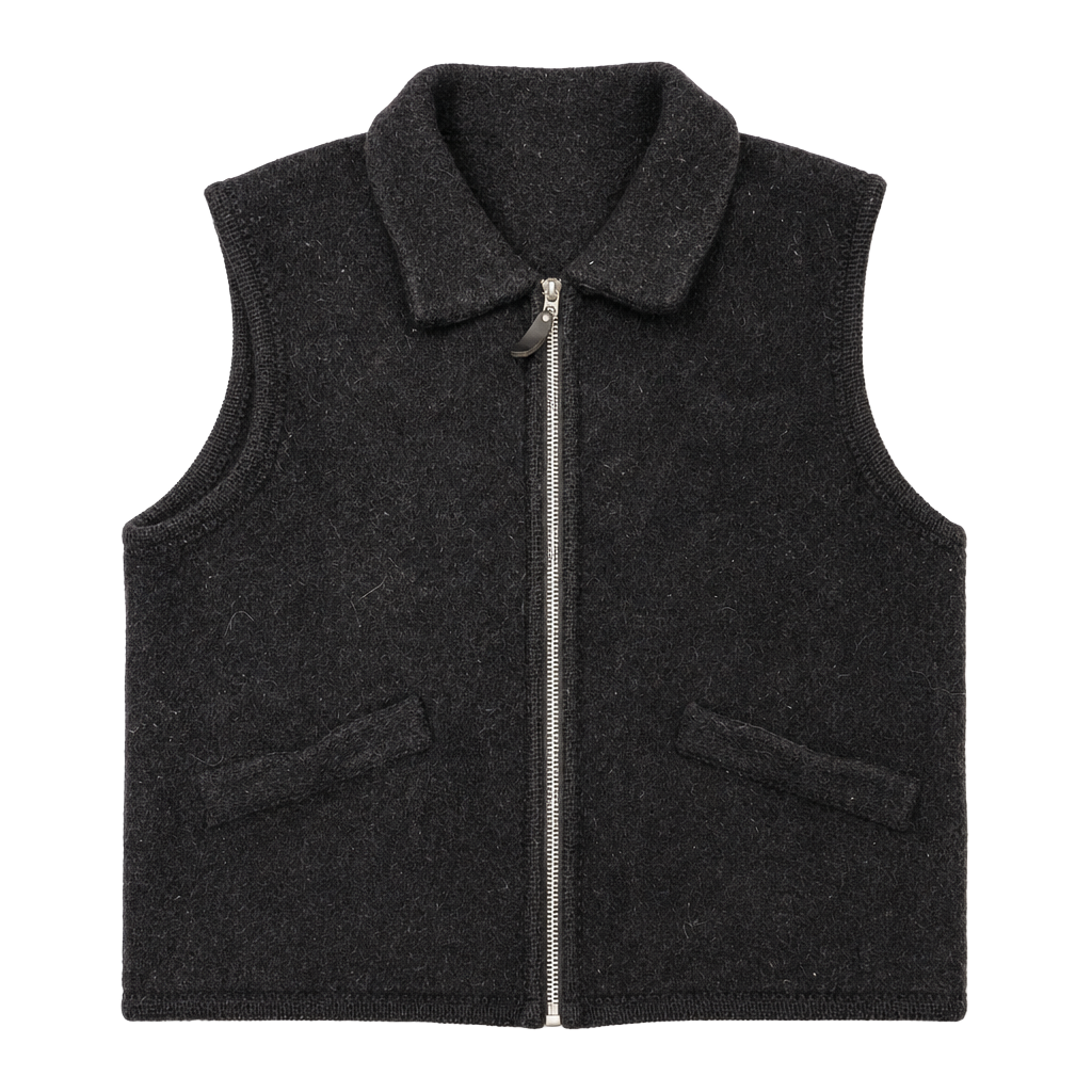Valerie Stevens Petites 100% Pure Wool Full Zip Vest 1