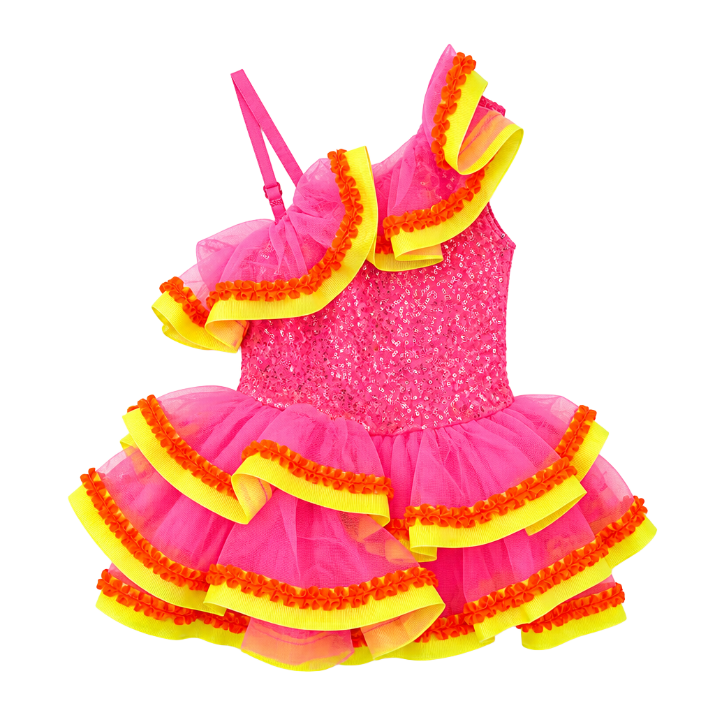 Revolution Dancewear 'Ay Caramba' Kids Sequin Ruffle Dance Costume Style RC17120 1