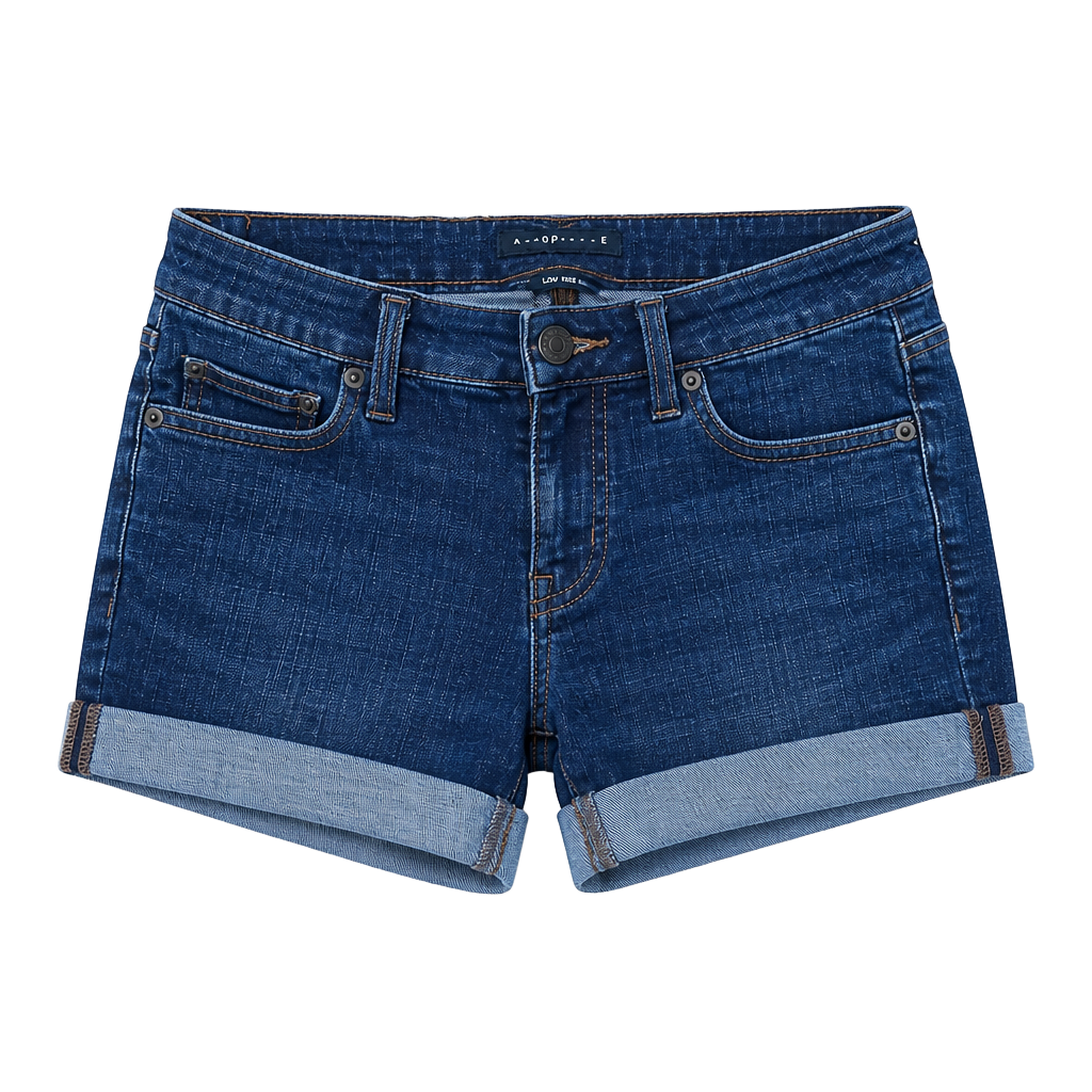 Aeropostale Low Rise Midi Rolled Denim Shorts Dark Wash Size 6 1