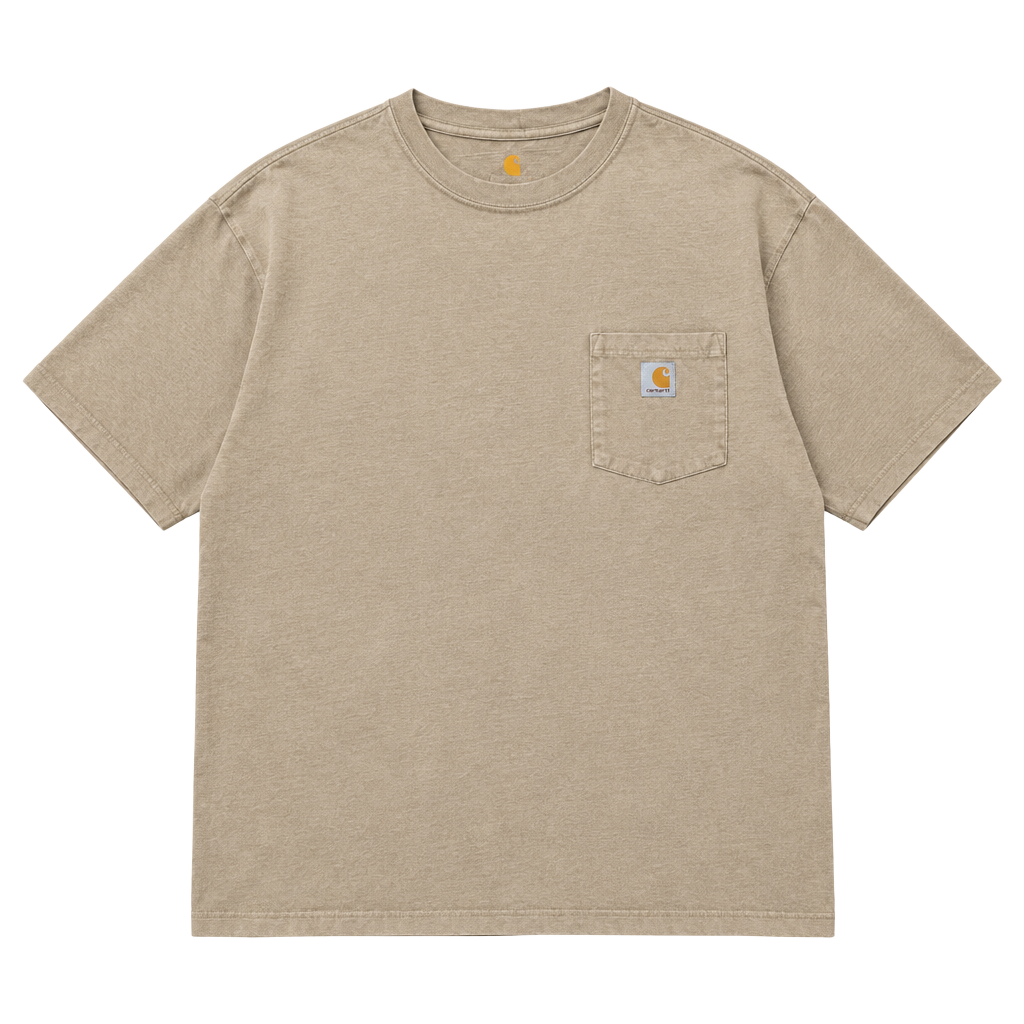 Carhartt Pocket T-Shirt Size 3XL Tan Original Fit Short Sleeve 1