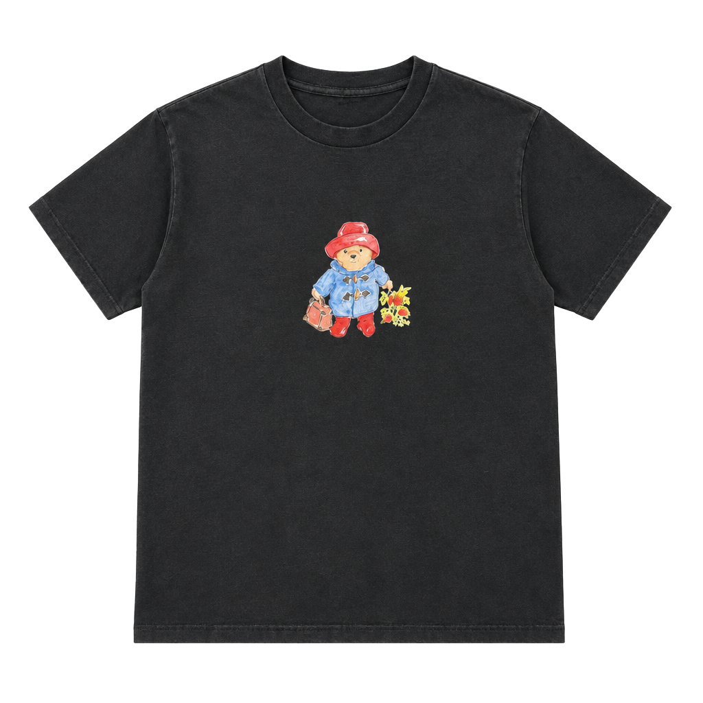 Paddington Bear Graphic T-Shirt Size L Black Cotton 1
