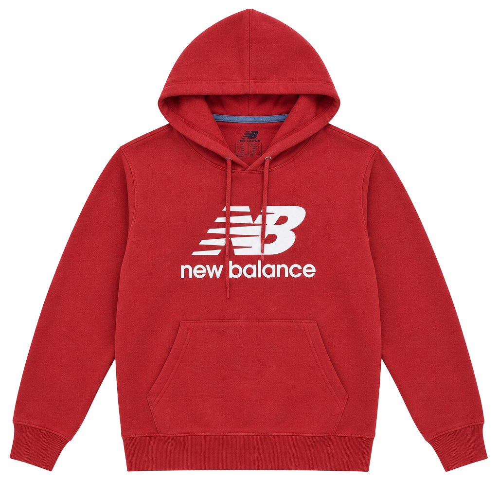New Balance Hoodie Size L Red Logo Pullover Sweatshirt 1